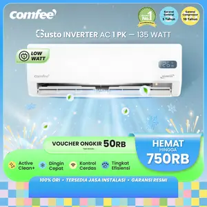 COMFEE GUSTO AC 1 PK INVERTER CFS-10VGP Low Watt [INDOOR + OUTDOOR ONLY] - 1 PK Baru [WIFI MODE] [ECO+AI MODE] [ANTI KOROSI] [MUDAH DIPASANG] [ACTIVE CLEAN+] [ [GRATIS ONGKIR]