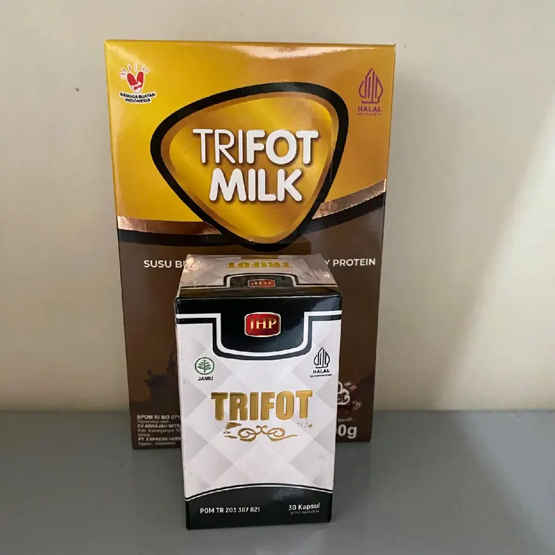 PAKET HEMAT Vitamin TRIFOT 100% Halal MUI DAN BPOM kapsul + susu 0