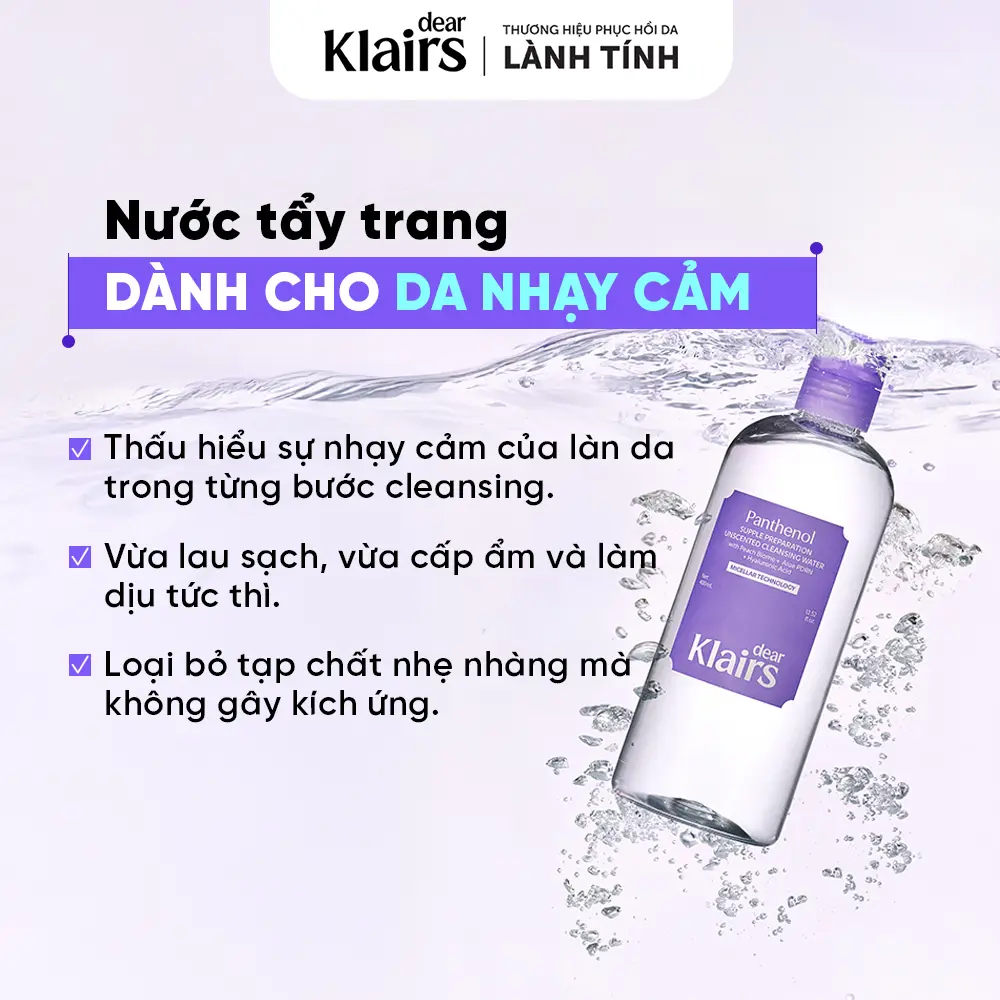 [Hứa Ngân][TẶNG FULLSIZE] Nước tẩy trang Dear Klairs Supple Preparation Unscented Cleansing Water 400ml | BigBuy360 - bigbuy360.vn