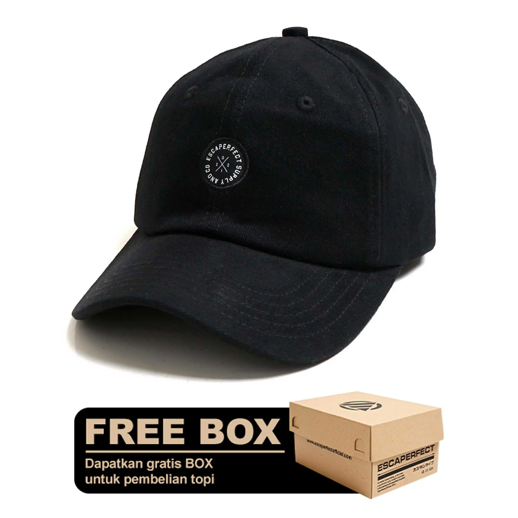 Escaperfect Polo Cap Simple Highwind Black topi