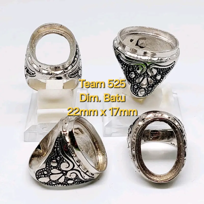Ring emban alpaka super dim 22x17 tanam ukir ukiran bali pengikat ring cincin batu akik eceran kodian 5