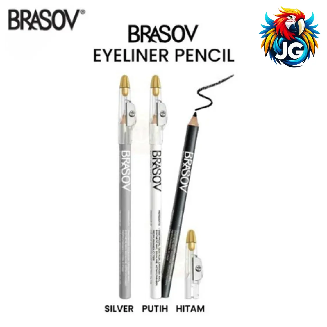 BRASOV Pensil Eyeliner Pencil Pensil Alis 1,1 GR Halal Waterproof | BPOM Original