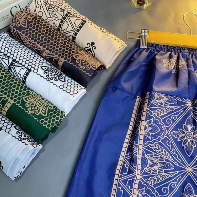 Sarung Instan Anak Laki-Laki Model Rok Motif Sarang Tawon untuk Umur 2-12 Tahun Fashion Muslim Navy Peci Tanggung Koko Katun baju loose za sage-maron-soft blue 0-3 tahun toska/abu 3
