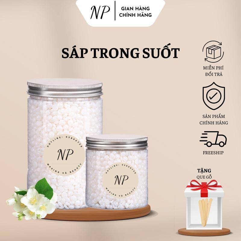  Sáp Wax Lông Nóng Trong Suốt NP WAXING Cao Cấp Bám Lông Tốt Hương Thơm Nhẹ Nhàng Tặng Que 