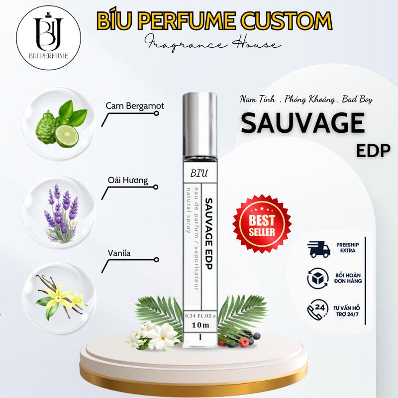 Sauvage EDP Nước Hoa Nam Tính Bad Boy Phóng Khoáng Perfume Cosmetic Xịt Thơm 10ml