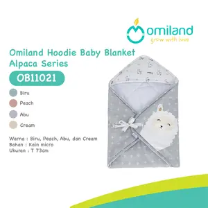Omiland Hoodie Baby Blanket / Selimut Bayi Topi Alpaca Series OB11021 OB11022 OB11023 OB11024