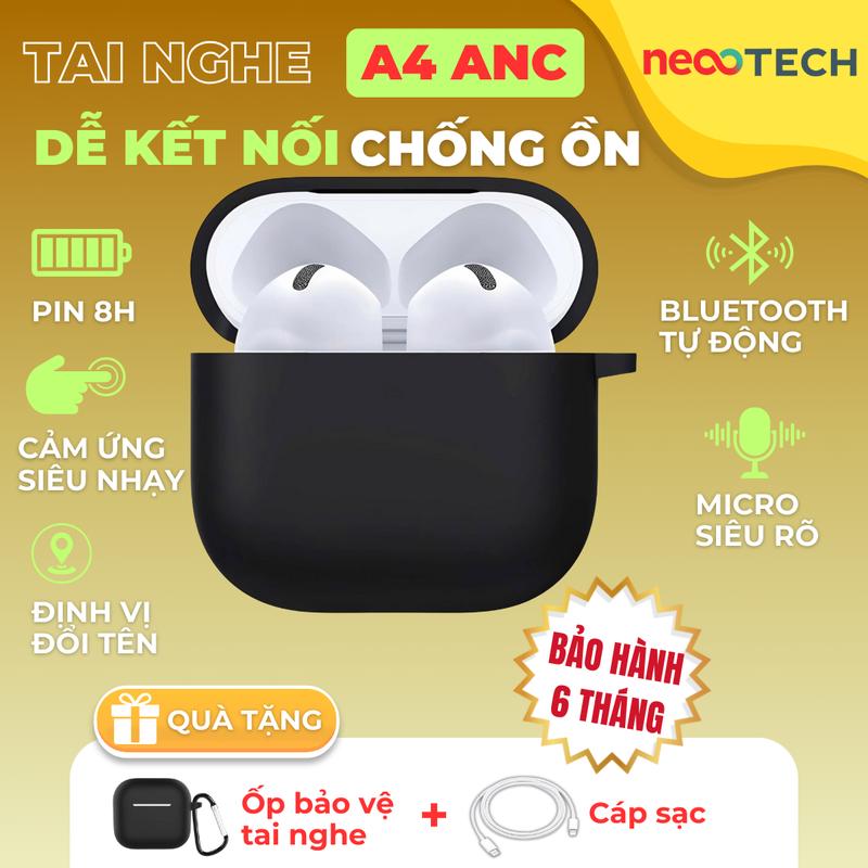Tai Nghe Bluetooth A4 ANC Pin 8h Chống Ồn Bản Đủ Full Chức Năng Chân Sạc Type-C - Thẻ Bảo Hành 6 tháng lỗi 1 đổi 1