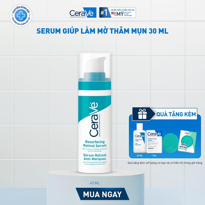 [DEAL HOT] Gel giảm thâm mụn CeraVe Resurfacing Retinol Serum giúp tái tạo bề mặt da, làm mờ các khuyết điểm và làm sáng da, cải thiện lỗ chân lông và duy trì hàng rào bảo vệ da với 3 Ceramidess. DÙNG CHO DA MẶT_ Chăm sóc da_Skincare cho Nam và Nữ_Serum