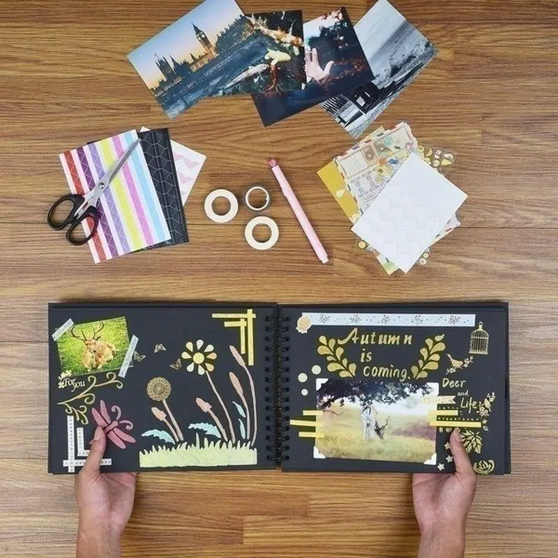 Sổ Lưu Niệm Album Ảnh, Giấy Thủ Công Tự Làm, Sổ Lưu Niệm Album Ảnh, 1 Chiếc, Thích Hợp Cho Quà Tặng Kỷ Niệm Ngày Cưới Và Sách Trí Nhớ Decor Diy 2