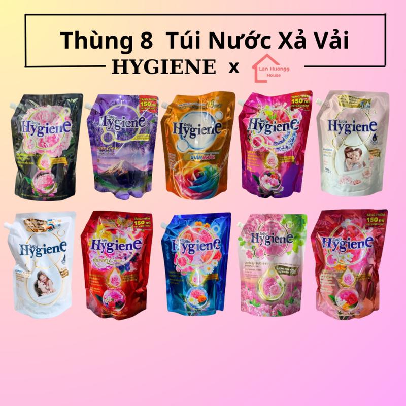 ĐC MIX MÀU Hygiene 1 Thùng 8 Túi Nước Xả Vải Màu Tự Chọn 1100-1300ml Túi Làm Thơm Làm Sạch