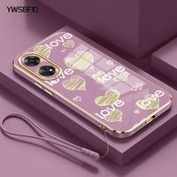 Gambar YWSBFID Casing Hp Untuk OPPO Reno 8T 4G Reno 8T 5G Case Hati yang berwarna-warni Pelapisan Samping Lanyard Silikon Softcase Casing - Gaya1, OPPO Reno 8T 4G dari YWSBFID MALL Kab. Tangerang 3 Tokopedia