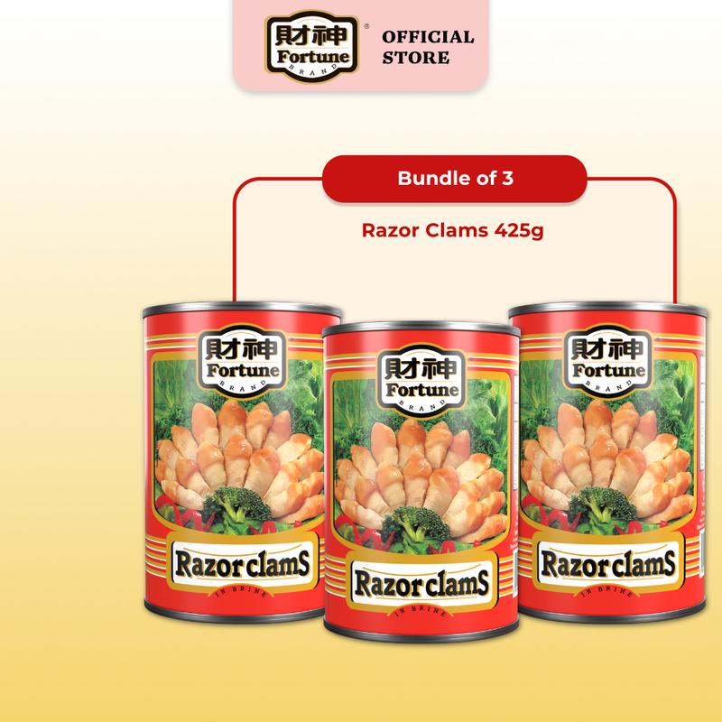 [Bundle of 3] Fortune Razor Clams 425g (DW: 140g) (Exp: 08/2028 ...