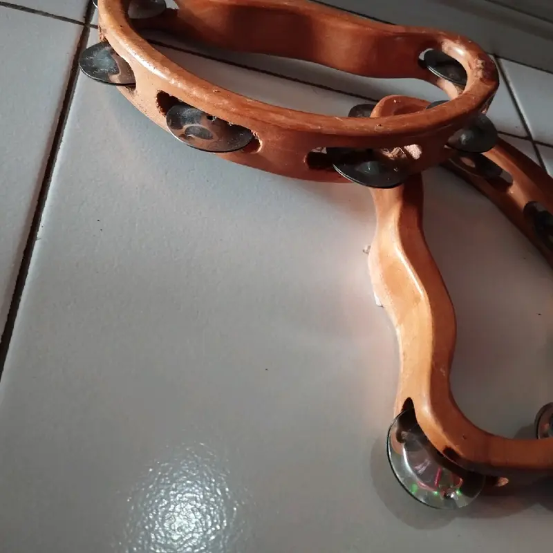 Tamborin kayu ukuran 21x13, alat musik tradisional 5