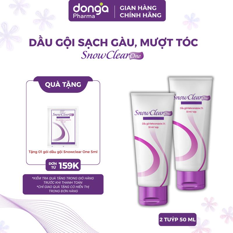 2 tuýp 50ml dầu gội sạch gàu SnowClear One chiết xuất dầu dừa giúp làm sạch gàu nấm không gây khô tóc