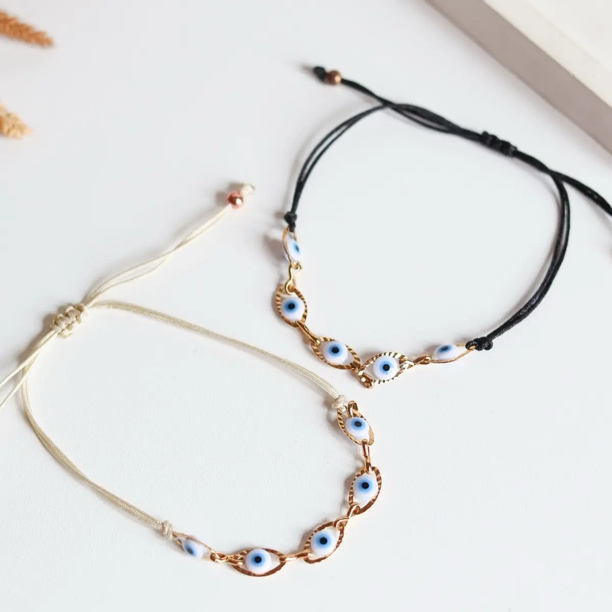 Mazak Chain Nazar Gelang Evil Eye / Gelang Tali Rajut Turki / Gelang Etnik / Gelang Tali