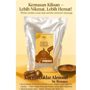 Coklat Kurma Almond Renaco 1 Kilo - Cemilan Manis - Chocolate, Oleh Oleh Haji Umroh Khas Tangerang