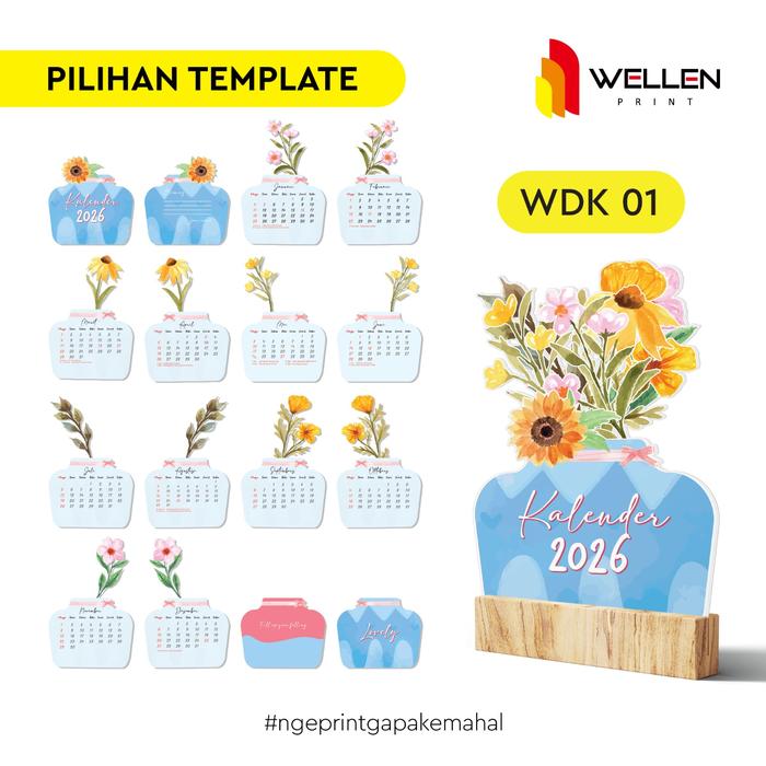 Gambar WELLEN PRINT - Cetak Wooden Desk Calendar Aesthetic / Print Kalender Meja Tatakan Kayu Ukuran A6 Unik / Custom Mini Kalendar Duduk Estetik FREE Kayu Penyangga - WDK 01, Art Carton dari WELLEN PRINT OFFICIAL Kota Administrasi Jakarta Selatan 5 Tokopedia