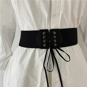 HOPILOPI - Ikat Pinggang Wanita Karet Sabuk Belt Black Waistband Pin Strap / Oby Belt Klip Karet Tali