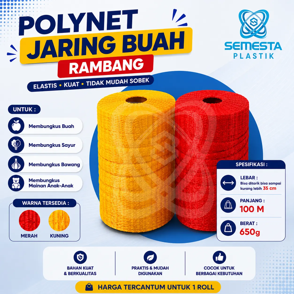 POLYNET, WARING, RAMBANG, JARING BUAH, PANJANG 100M