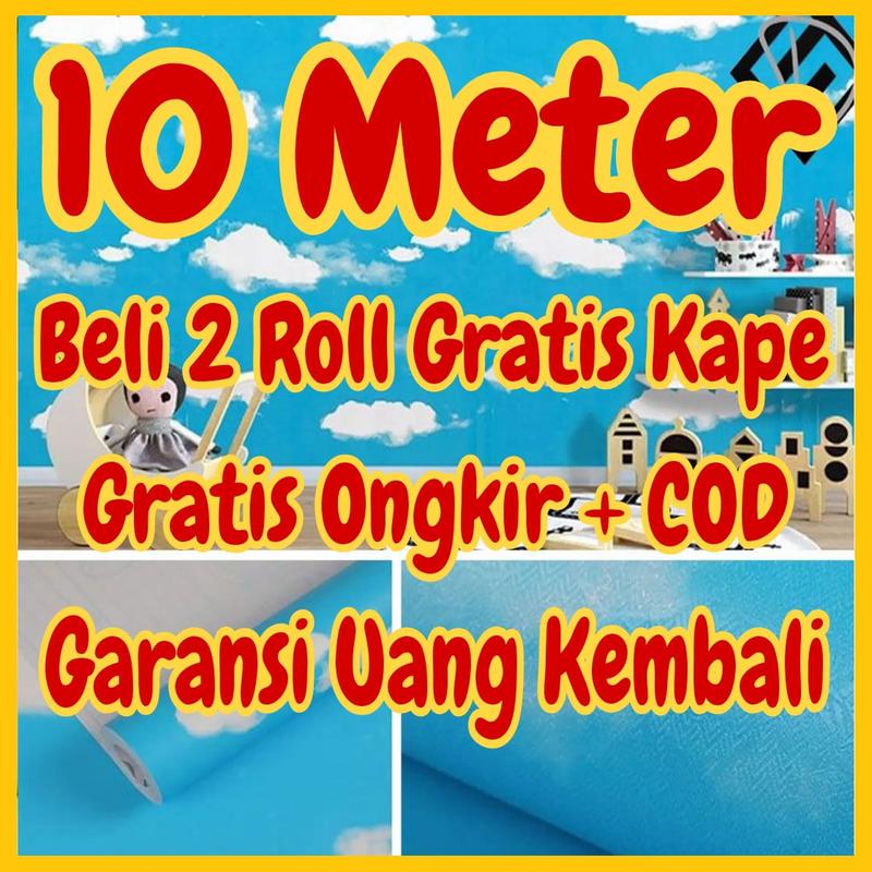 Product Introduction of Wallpaper Dinding 10 m 10 meter 45 cm x 10 m MOTIF KARAKTER DORAEMON HELLO KITTY SPONGBOB SPIDERMAN AWAN KEROPPI SPIDERMAN DORAEMON POLKADOT AWAN LAYANG 0