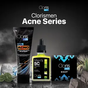 Clorismen Acne Series – Atasi Jerawat Wajah, Hilangkan Bekas & Bopeng, Kontrol Minyak, Mengecilkan Pori-Pori | Sabun Charcoal, Serum Sea Cucumber & Gel Totol Jerawat