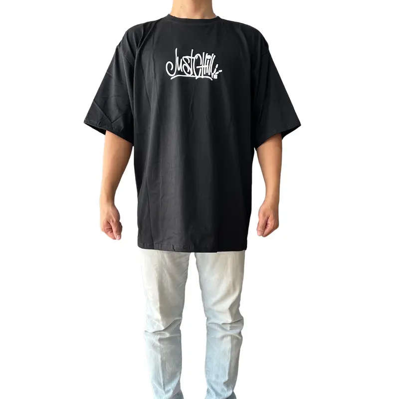 Kaus Distro Oversize Nice Team Katun Combed Hitam Santai keren 2