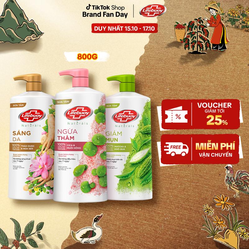 Sữa tắm Lifebuoy Thiên nhiên Detox Và Chăm Sóc Chuyên Sâu 270g/800g [v]