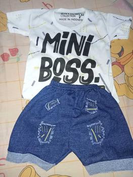 Product Review of Set Anak Bayi 0-12bulan Mini Boss Keren Halus Katun 100% SNI Bayi Baru lahir Cowok Katun Nyaman Denim Parsel from “**s T**s ♉** 1