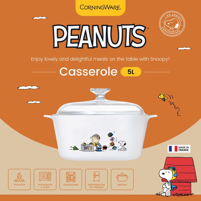 Gambar CORNINGWARE Snoopy Casserole 5L Original – Keramik Pyroceram Tidak Berpori Tahan Gompal Ringan Tahan Suhu Ekstream - 5 L dari Homeland Store Kota Administrasi Jakarta Pusat 3 Tokopedia