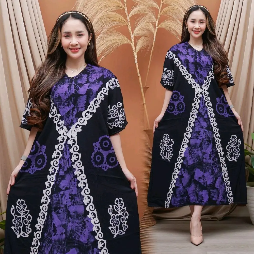 Daster Wanita Jumbo Terbaru Kain Rayon Twill Premium Motif Dress Tidur Bumil Tali Samping Panjang - Busui Nyaman Pendek Batik Pekalongan