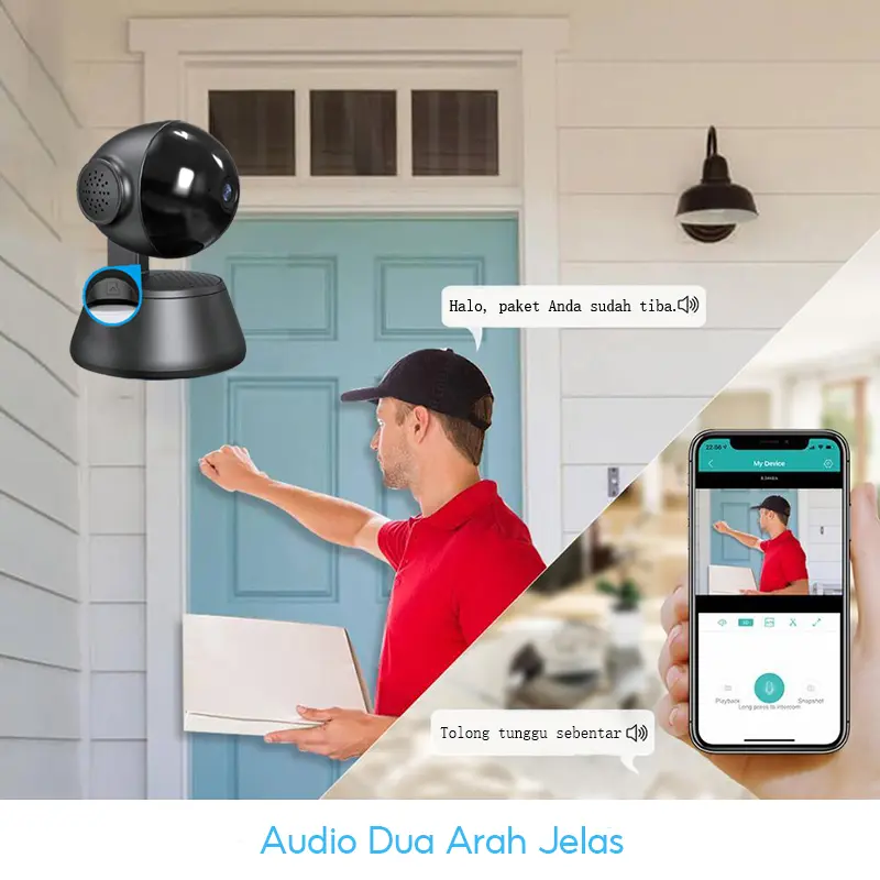 COD V380 Q6 PRO Hitam 1080P Indoor Camera IP Keamanan Cerdas WiFi Penglihatan Malam Kamera Audio Dua Arah Motion Track 4