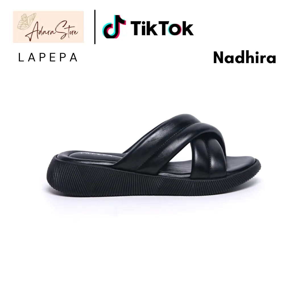 LAPEPA NADHIRA Sandal Selop Wanita Kekinian Sendal Cewek Simpel Sol Flatform Wedges Size 36 41 Terbaru Flat Perempuan Jepit