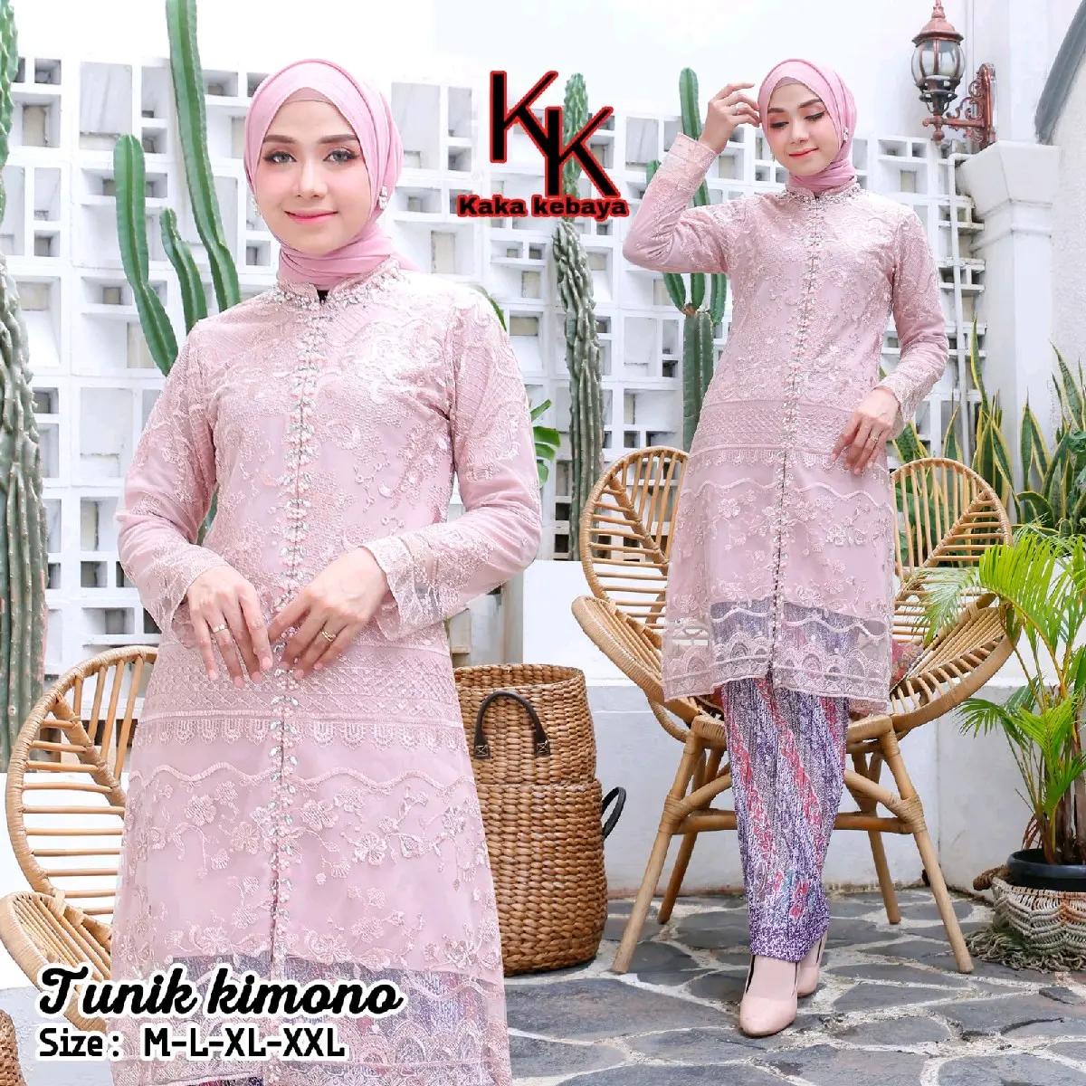 TUNIK KIMONO/kabaya tunik mewah part 1| tille payet mutiara| kebaya sanghai busui| kebaya lamaran Kondangan Baju Bordir Wisuda Pesta Wanita Tile Kain