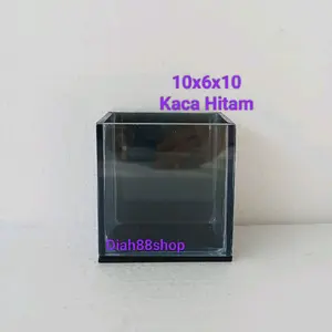 soliter mini hitam soliter cupang 10x6x10 akuarium mini aquarium kaca full hitam soliter guppy cupang