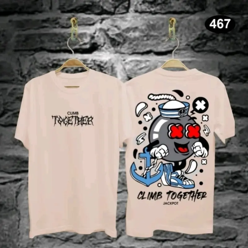 Baju Kaos Pria Distro T-Shirt Oblong Atasan Cowok Lengan Pendek Keren Kekinian Climb Together Combed 4