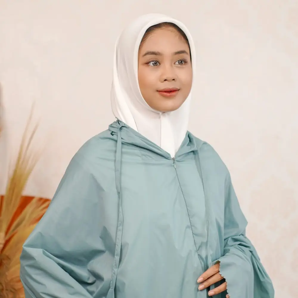 FAUZIAH - Mukena Travel Mini Pouch Resleting Parasut Korea Polos Muslim Dewasa
