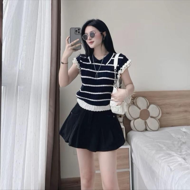 Áo len dệt kim QC tay bèo tiểu thư cao cấp nhà Lynh Zena_L39