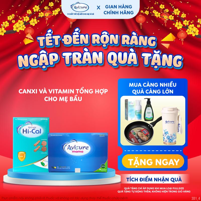  Canxi và Vitamin tổng hợp Avisure hộp 60 viên- Bổ sung canxi nano sắt hữu cơ dha dầu cá từ Nauy acid folic và vitamin cho mẹ bầu 