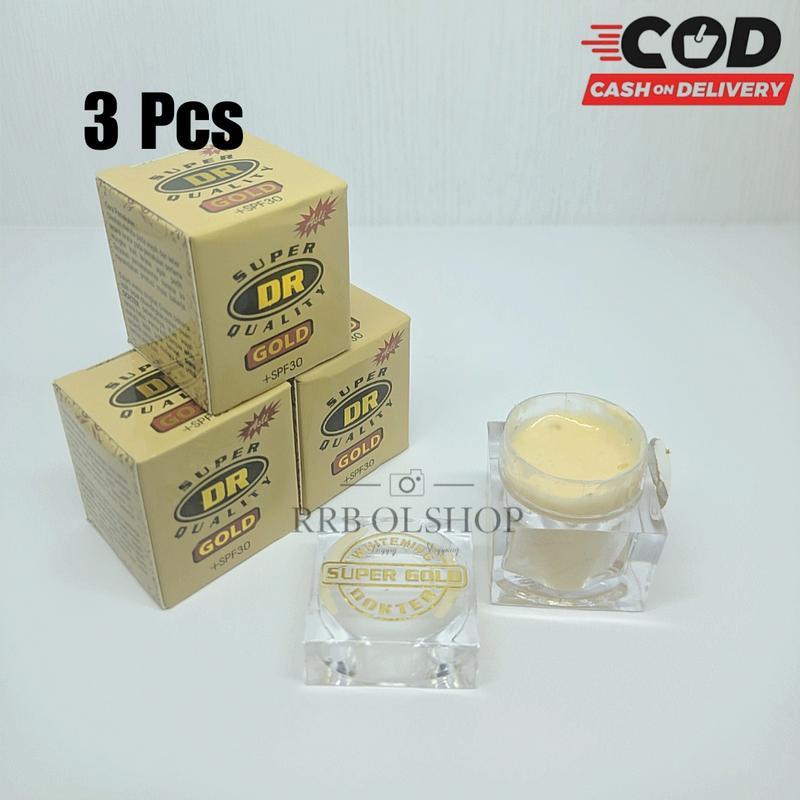 3 Pcs Cream DR Gold super quality whitening SPF+30 Siang dan malam 0