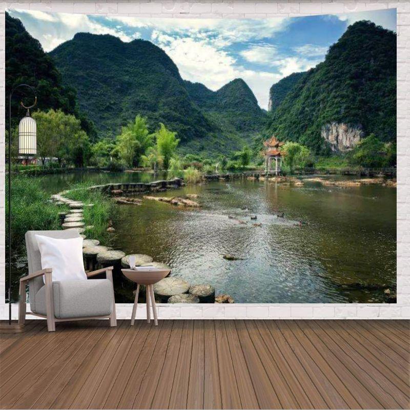 Vải Treo Trang Trí, Phong Cảnh Cảnh Quan, Thích Hợp Cho Phòng Ngủ Và Phòng Khách, Vải Nền, Có Kích Thước 130-150cm Và 150-200cm 8