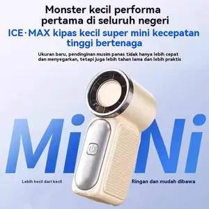 Mini Super Kencang Kipas LED Angin Tangan Genggam Turbo Dengan Daya 100gigi Strong Wind Fan Tahan Lama Yang Dapat Disesuaikan Alat Penurun Suhu Musim Panas