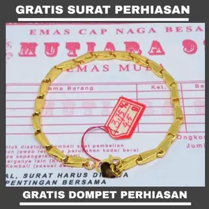 Gelang Tangan Motif Padi Lapisan E.M.A.S Muda Asli Gratis Dompet Dan Surat Perhiasan Dari Toko