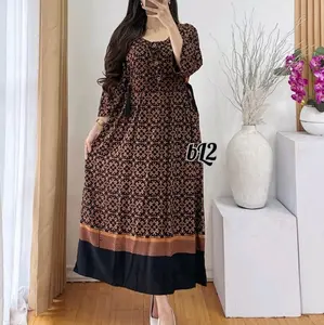 DRESS CHIBI 3/4//BAHAN RAYON TEBAL SUPER NYAMAN//BUSUI RESLETING// Motif Party