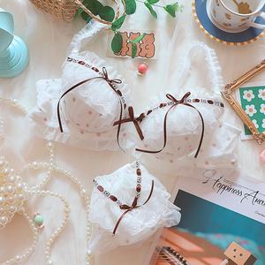 Áo Ngực Đồ Lót Polka Dot, Phong Cách Preppy Nhật Bản, Thiết Kế Mỏng Cúp, Họa Tiết Chấm Bi, Dễ Thương Và Gợi Cảm, Thích Hợp Cho Học Sinh Và Bé Gái, Kiểu Chun, Bán Chạy