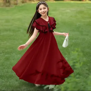 DRESS ANAK PEREMPUAN  KOREA LONG LAYAR aneka warna/TERBARU/gamis anak/dress lebaran/dress anak/UMUR 5-15 TAHUN/ANAK KOREA/ANAK BANGKOK/GAMIS ANAK/FASHION ANAK/TERLARIS