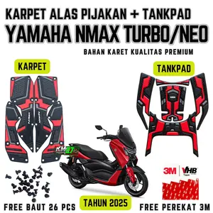 PAKET AKSESORIS MOTOR YAMAHA NMAX TURBO/TECHMAX/NEO/NEO S KARPET & TANKPAD BAHAN KARET PREMIUM