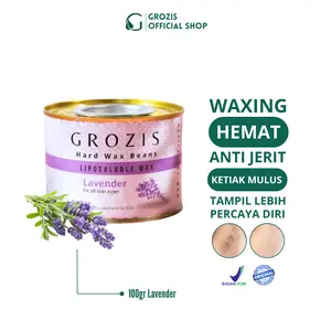 GROZIS Waxing Ketiak / Sugar Wax - LAVENDER 100gr - Brazilian Hard Wax Beans - Perontok Bulu / Hair Removal /  wax / waxing ketiak dan miss v / sugar waxing / waxing bulu ketiak / perontok bulu permanen / waxing strip Pria Pencabut