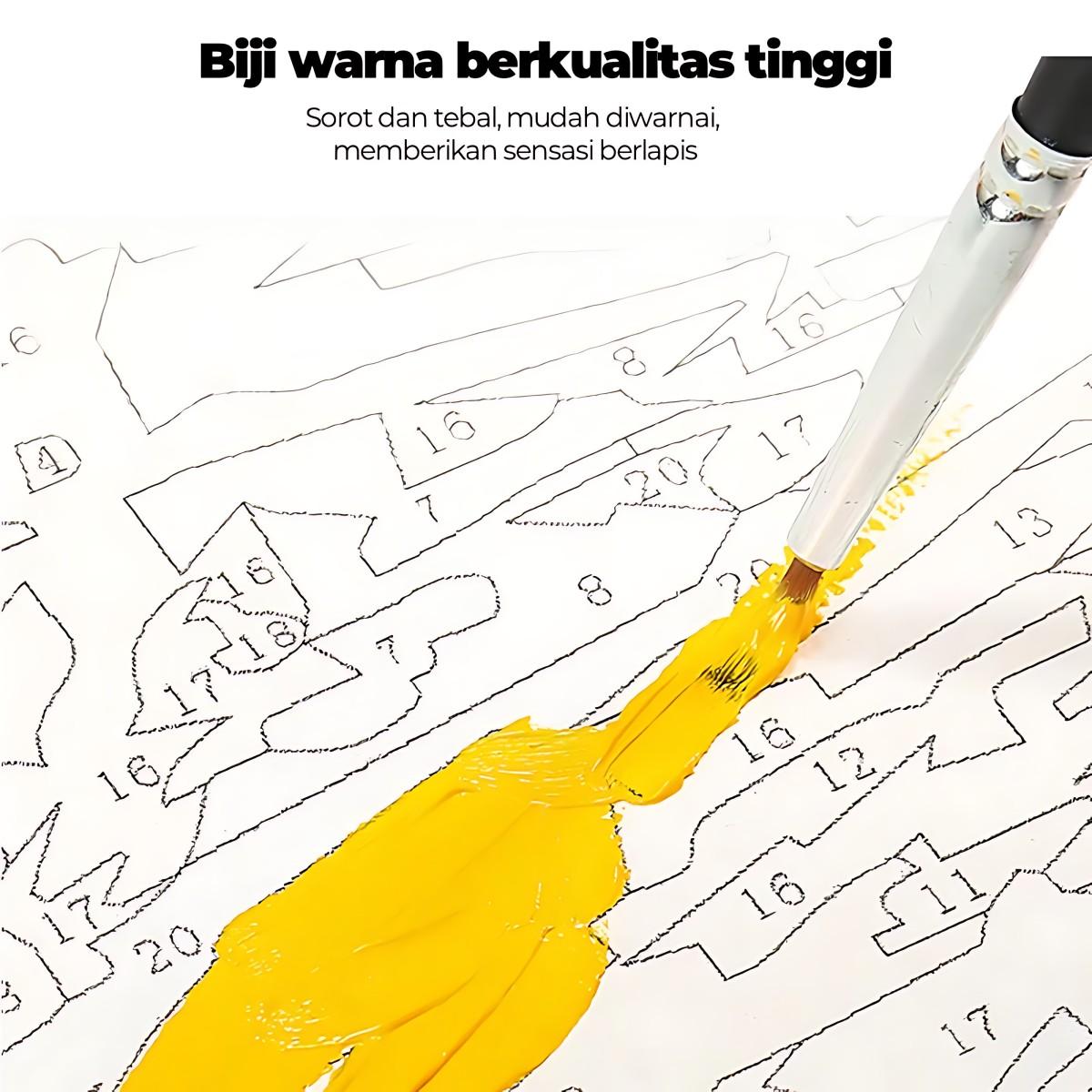 Halo Paint by Numbers Kit Lukisan Akrilik Cat Kanvas Kayu Paint by Numbers Painting 20x20cm - Stationery