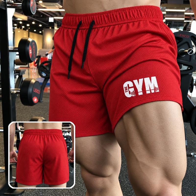 QUẦN ĐÙI THỂ THAO NAM - IN LOGO GYM - CHẤT VẢI MÈ THÁI THOÁNG KHÍ - SIZE 4-100KG