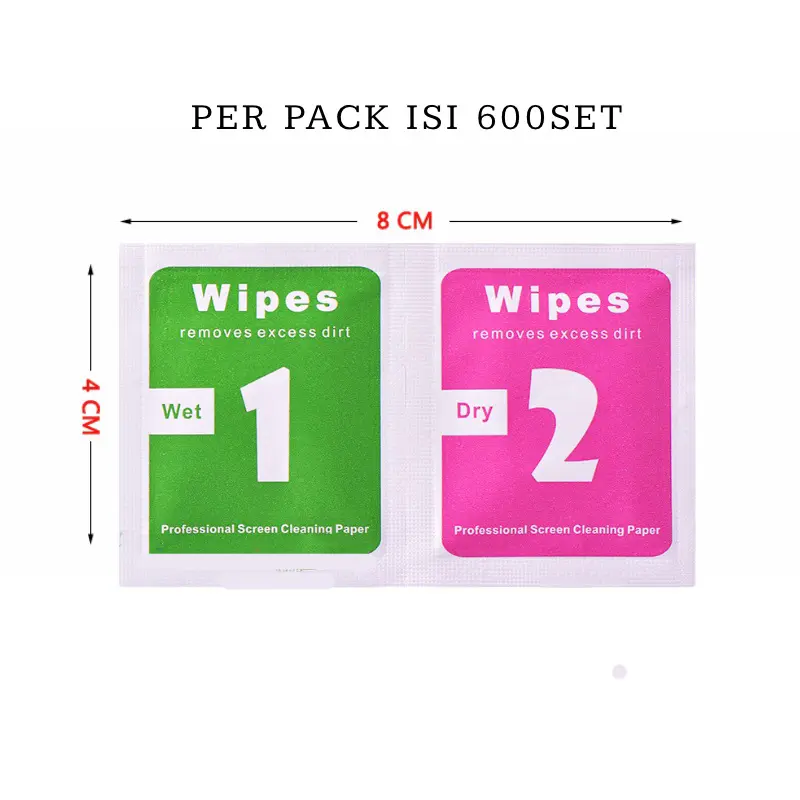 KUKE Tissue Tempered Glass/Tisu Pembersih Kaca Layar Hp Dry & Wet/Tisu Anti Gores Hp/Tisu Tempered Glass/Tisu Lcd Handphone 1